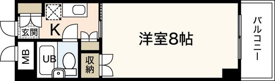井口クインズコート(1K/1階)の間取り写真