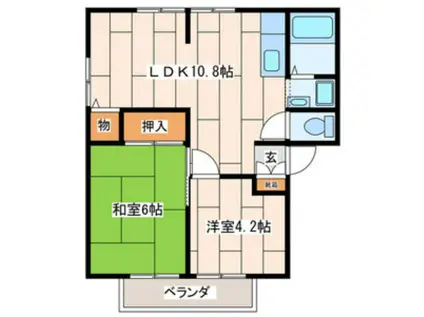 ギャラクシー舞岡(2LDK/2階)の間取り写真