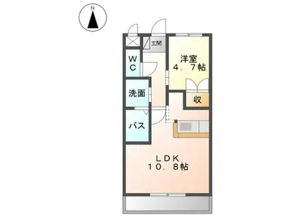 ファミリア フェリーチェ(1LDK/2階)の間取り写真