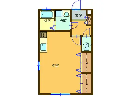 TOWAメイトアキヤマ(ワンルーム/2階)の間取り写真