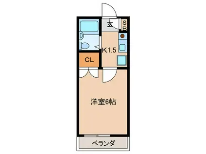 エクセルコート(1K/2階)の間取り写真