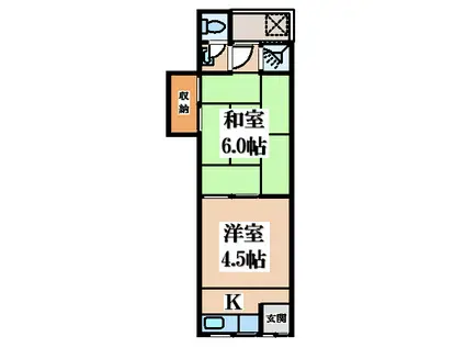 ライズ八尾東太子II(2K/2階)の間取り写真