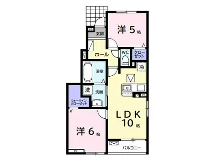 コンフォート アークB(2LDK/2階)の間取り写真