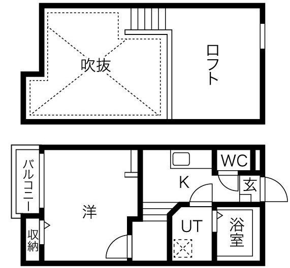 CREO堀田壱番館(1SK/1階)の間取り写真