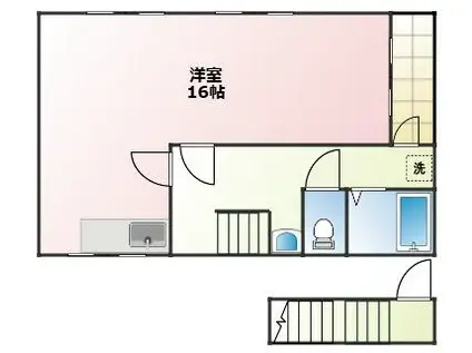 アルプスビル(ワンルーム/4階)の間取り写真