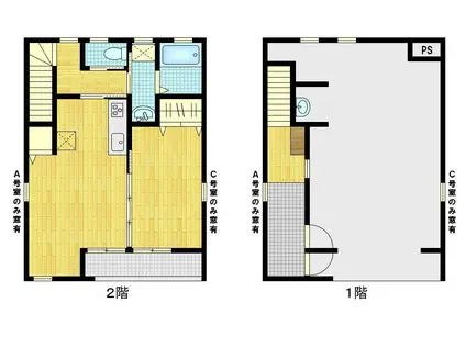 I-GARAGE天神台(1LDK/1階)の間取り写真