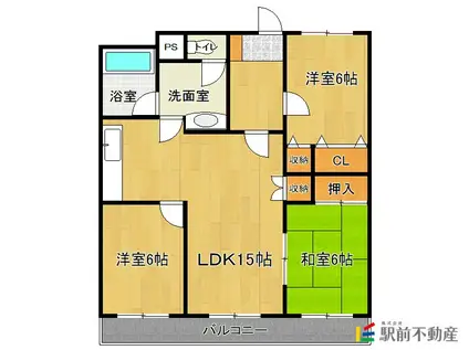 光マンション(3LDK/2階)の間取り写真