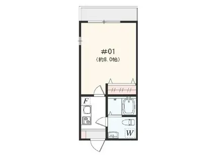 アザーレ・キュリオス伊勢原(1K/2階)の間取り写真