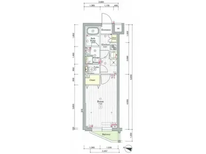 スカイコート世田谷代田橋(1K/2階)の間取り写真