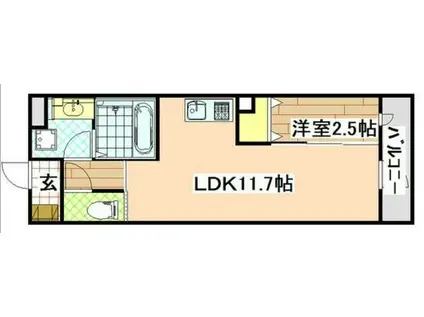 ザ・テラスコート英(1LDK/4階)の間取り写真