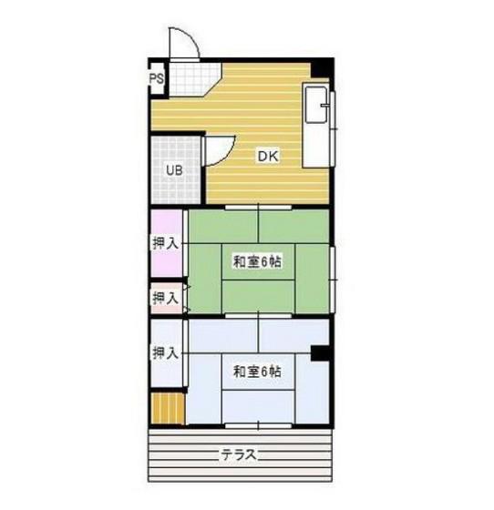 渡辺ビル(2DK/3階)の間取り写真