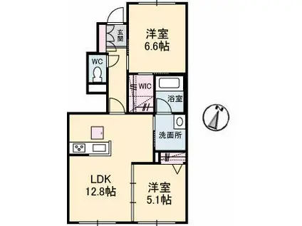 レジーナII(2LDK/1階)の間取り写真