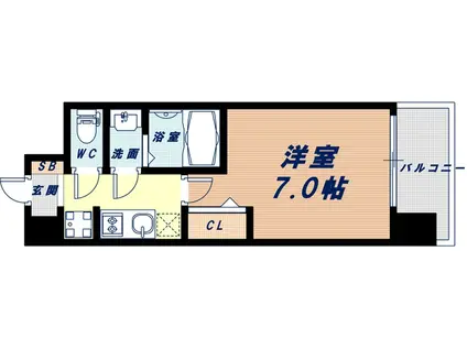 レジュールアッシュウエストレジス(1K/6階)の間取り写真