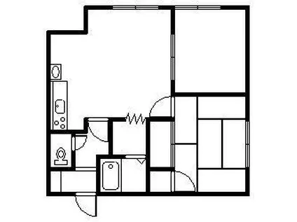 サンセット花咲A・B(2LDK/2階)の間取り写真