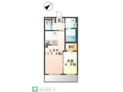 ヴェリテ(1LDK/1階)の間取り写真