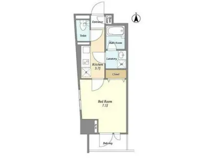 プリームズ青柳(1K/10階)の間取り写真