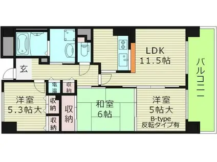 メゾンフロマージュ関目(3LDK/3階)の間取り写真