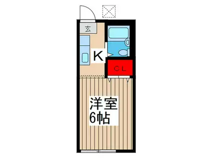 エリカハイツ(1K/1階)の間取り写真