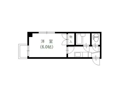 パラシオン高岡町(1K/6階)の間取り写真