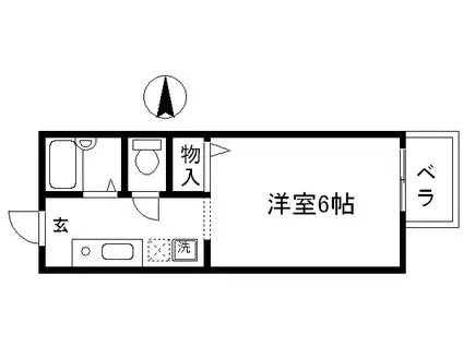 ハイツはなみずき(1K/1階)の間取り写真