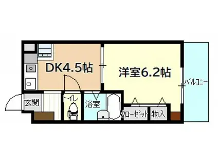 メゾン安川(1DK/3階)の間取り写真