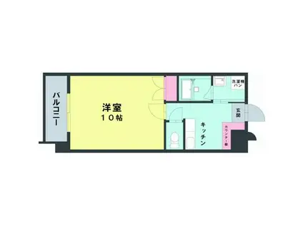 熊本市西区花園5丁目(1K/5階)の間取り写真