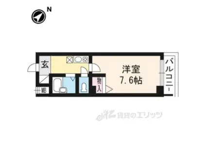 リーベン桂(1K/3階)の間取り写真