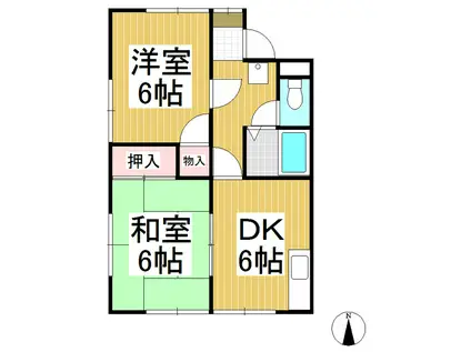 ハイツエトランゼみこと川 A(2DK/1階)の間取り写真