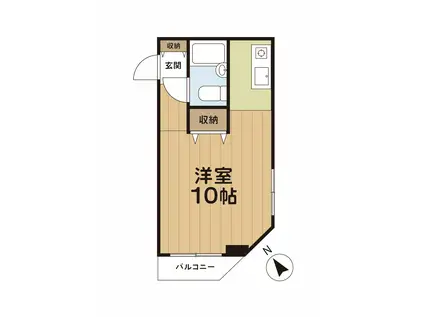 パークヒル用賀(ワンルーム/4階)の間取り写真