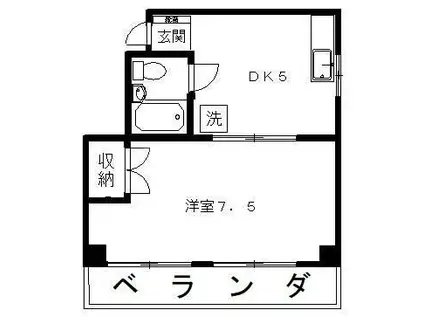 BLDG福島(1DK/4階)の間取り写真