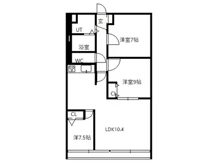 ライズ北5条(3LDK/2階)の間取り写真