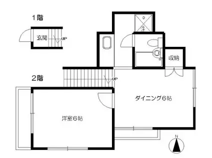 ヴィラアンナ(2K/2階)の間取り写真