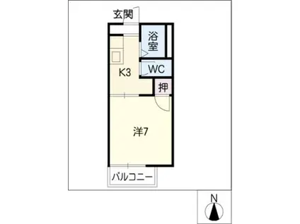 アネックス小川F棟(1K/2階)の間取り写真