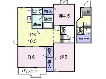 ガーデンハイツ(3LDK/2階)の間取り写真