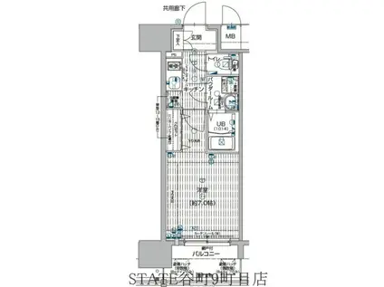 エスプレイス大阪城サウスコンフォート(1K/10階)の間取り写真