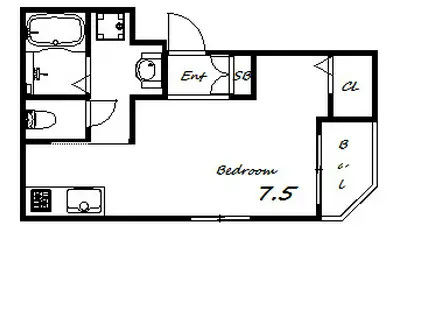 ワコーレヴィータ神戸上沢通サウス(ワンルーム/1階)の間取り写真