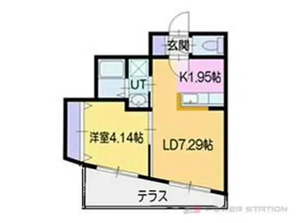 レジデンス5C(1LDK/1階)の間取り写真
