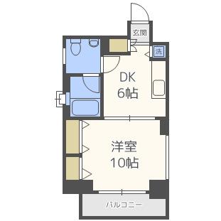 フローライト長堀橋(1DK/7階)の間取り写真