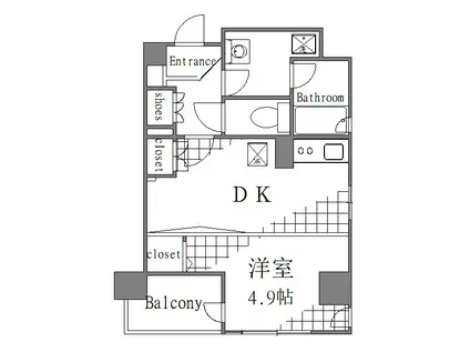 デュオ・スカーラ浅草国際通(1DK/6階)の間取り写真