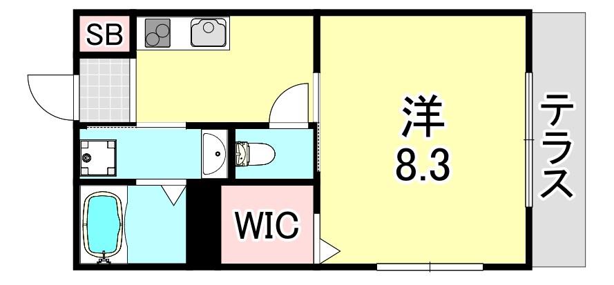 ボナール(1K/1階)の間取り写真