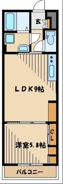 リブリ・GRAZIOSO狭山(1LDK/1階)の間取り写真