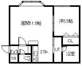 コムフォートI(1LDK/1階)の間取り写真