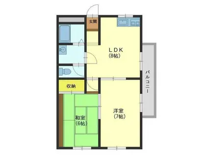 プレンティ花の木A棟(2DK/3階)の間取り写真