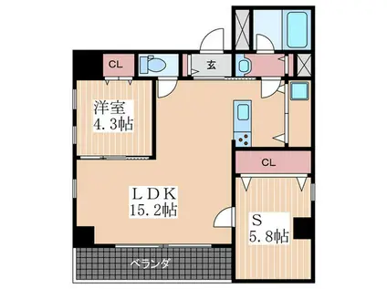87G YOSHIJIMA AVE(1SLDK/8階)の間取り写真
