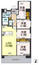ロイヤルパークス仙台青葉通(4LDK/15階)の間取り写真