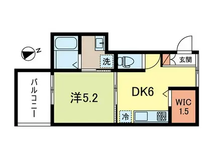 TRILLIUM TERRACE(1DK/1階)の間取り写真