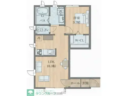 COURT LUMIERE(1LDK/1階)の間取り写真