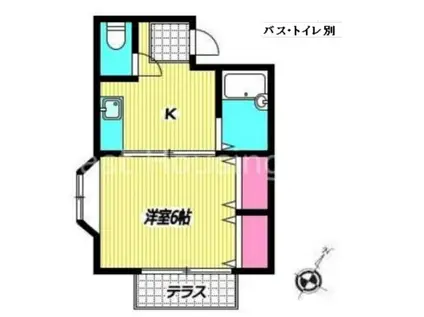 ウッドビレッジ(1K/1階)の間取り写真