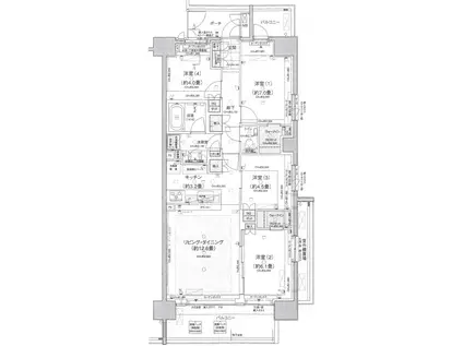 マストレジデンス狭山(4LDK/9階)の間取り写真