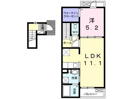 セントラルヒルズA(1LDK/2階)の間取り写真
